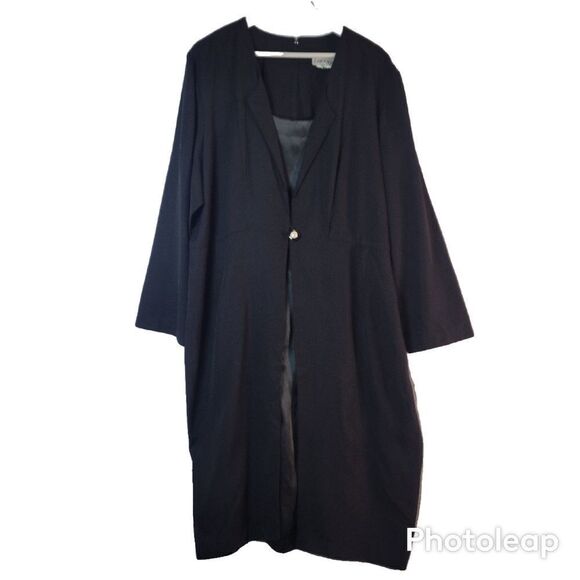 Lorenzo Vintage Black Coat-Dress - Picture 1 of 16